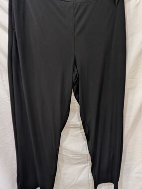 Susan Graver Black Liquid Knit Pull On Trouser Pants XL Tall